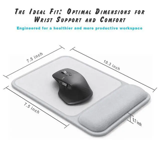 Alt view image 7 of 7 - ErgoComfort Gel Mouse Pad with Wrist Rest, Ergonomic Mousepad with Wrist Support, Ergo Desk Mat, Non-Slip Base, Smooth Surface for Office Laptop Computer (02Space Gray)
