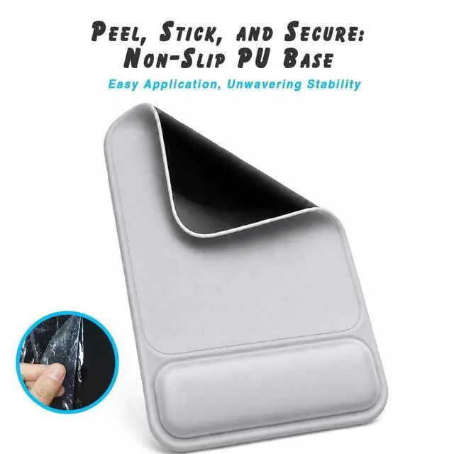 Alt view image 5 of 7 - ErgoComfort Gel Mouse Pad with Wrist Rest, Ergonomic Mousepad with Wrist Support, Ergo Desk Mat, Non-Slip Base, Smooth Surface for Office Laptop Computer (02Space Gray)