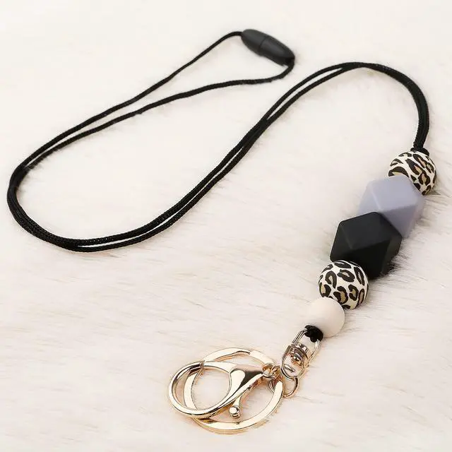 Alt view image 4 of 7 - 3PCS Teacher Breakaway Lanyards for Id Badges and Keys, Beaded Cute Badge Lanyards for Women Soft Nurse Necklace Boho Lanyards Fashion Silicone Bead Lanyard