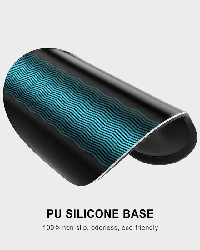 Alt view image 4 of 7 - Ergonomic Mouse Pad with Wrist Rest, Comfortable Silicone Non-Slip Computer Pain Relief Gel Mouse Mat with Wrist Support for Gaming, Work, Office, Women & Men, Cute Pattern, Black