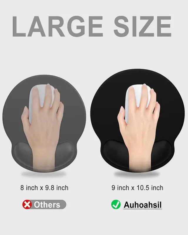 Alt view image 6 of 7 - Ergonomic Mouse Pad with Wrist Rest, Comfortable Silicone Non-Slip Computer Pain Relief Gel Mouse Mat with Wrist Support for Gaming, Work, Office, Women & Men, Cute Pattern, Black
