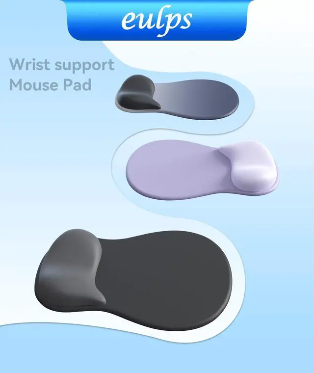 Alt view image 7 of 7 - Mouse Pad with Gel Wrist Rest, Ergonomic Comfortable Computer Wrist Support for Laptop, Pain Relief Mousepad with Non-Slip PU Base for Office & Home (All Black)