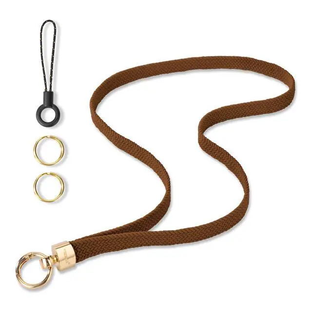 Alt view image 2 of 7 - Stretchy Cute Lanyards for ID Badges, Thin Teacher Lanyard for Key, Long Neck Keychain ID Badge Lanyards for Women/Men (Brown)