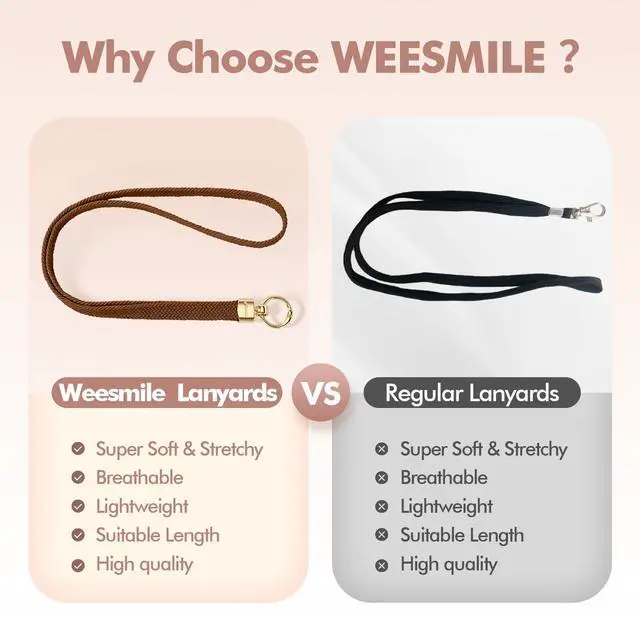 Alt view image 6 of 7 - Stretchy Cute Lanyards for ID Badges, Thin Teacher Lanyard for Key, Long Neck Keychain ID Badge Lanyards for Women/Men (Brown)
