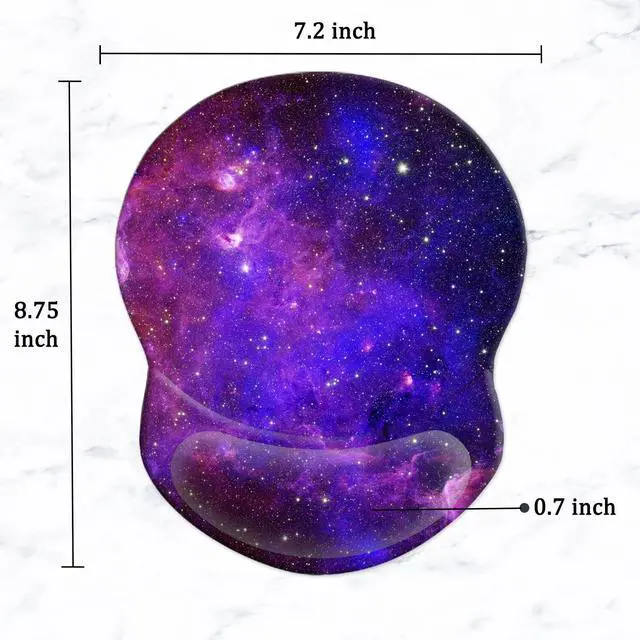 Alt view image 5 of 7 - Mouse Pad with Gel Wrist Support and Non-Slip Base - Pain Relief Ergonomic Wrist Rest Mouse Pad for Working & Gaming, Home & Office Desk Accessories Gaming (Nebula)