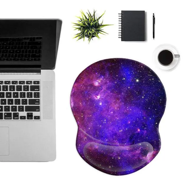 Alt view image 7 of 7 - Mouse Pad with Gel Wrist Support and Non-Slip Base - Pain Relief Ergonomic Wrist Rest Mouse Pad for Working & Gaming, Home & Office Desk Accessories Gaming (Nebula)