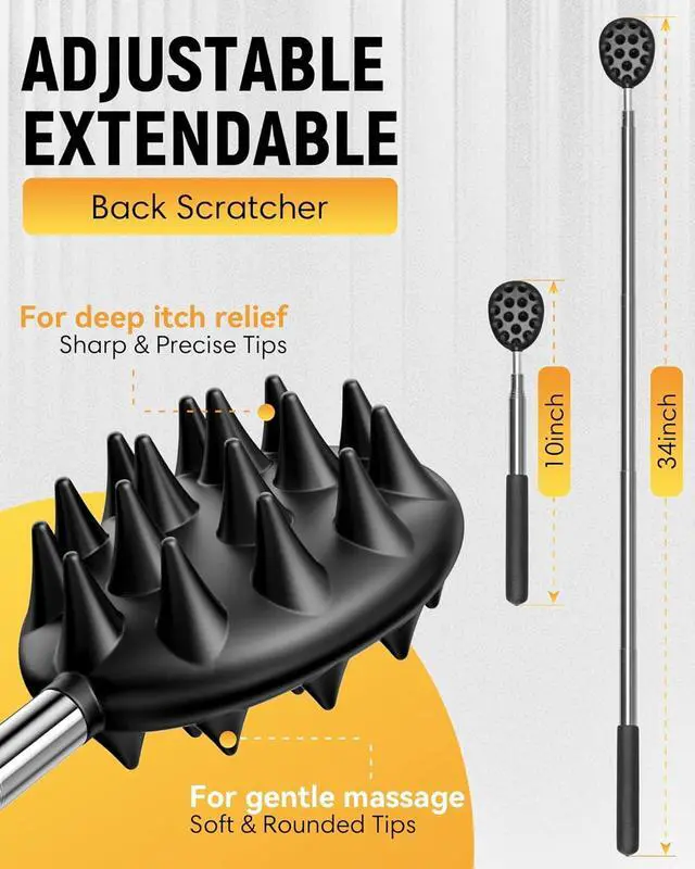 Alt view image 3 of 6 - Telescoping Back Scratcher with 4Pcs Detachable Heads, Back Scratcher for Men/Women,Gift for Men,Dad Gifts Birthday Gifts for Husband, Men, Women, Him, Her