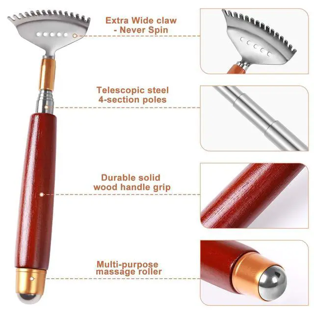 Alt view image 2 of 7 - Back Scratcher for Women Men Extendable with Massage Roller