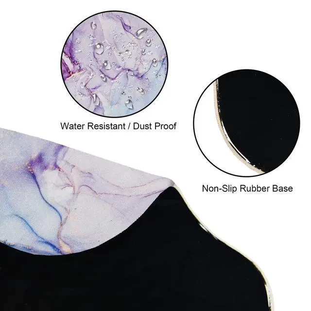 Alt view image 6 of 7 - Ergonomic Mouse Pad with Wrist Support Gel Mouse Pad Wrist Rest, Non-Slip PU Base Comfortable Mousepad for Office Home Working Studying Pain Relief & Easy Typing, Purple Blue Marble