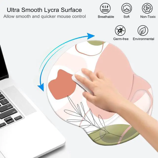 Alt view image 3 of 7 - Mouse Pad with Wrist Support, Non Slip Mousepad Wrist Rest for Office, Computer, Laptop & Mac-Comfortable & Lightweight Ergonomic Support Mouse Mat(DL-Pink Art)