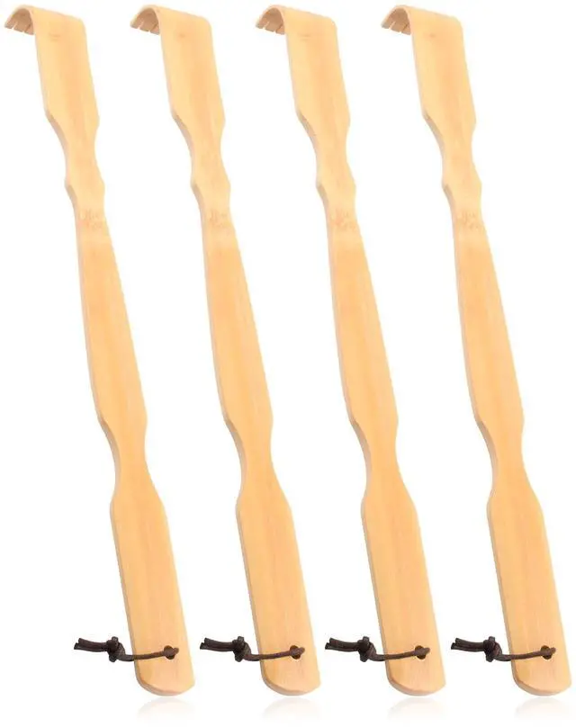 Main image of Wooden Bamboo Back Scratcher, 17" Natural Handmade Back Scratchers for Men and Women, New Upgraded Long Handle Back Massager, Relaxation Gifts for Mom and Dad (4 Pack)