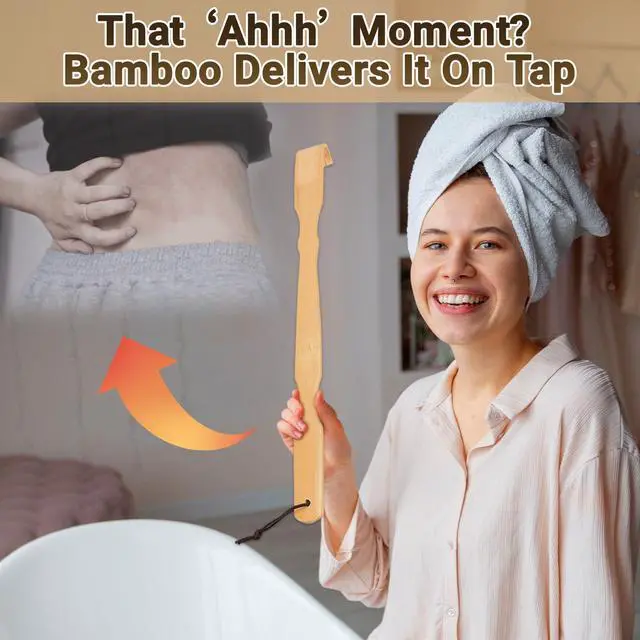 Alt view image 5 of 7 - Wooden Bamboo Back Scratcher, 17" Natural Handmade Back Scratchers for Men and Women, New Upgraded Long Handle Back Massager, Relaxation Gifts for Mom and Dad (4 Pack)