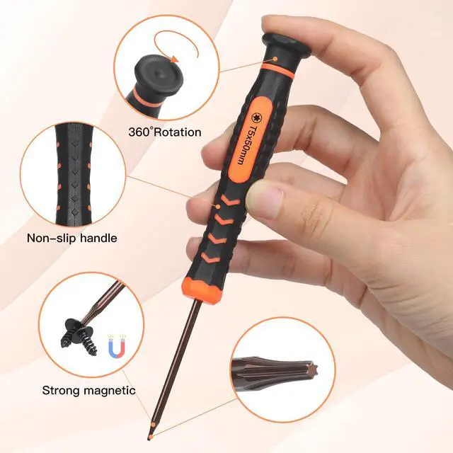 Alt view image 2 of 7 - Single Precision Screwdriver, T5 Torx Security with a Spudger, Tool for PS3/4/5, Switch, Xbox, Wii, Laptop, Macbook, etc, to Repair, Clean, Replace Parts