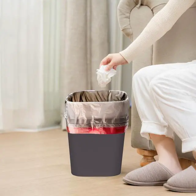 Alt view image 4 of 7 - Small Trash Can - Plastic Waste basketbin - for Office,Home,Bathroom,Kitchen - 1.8 Gallon - Coffee Color