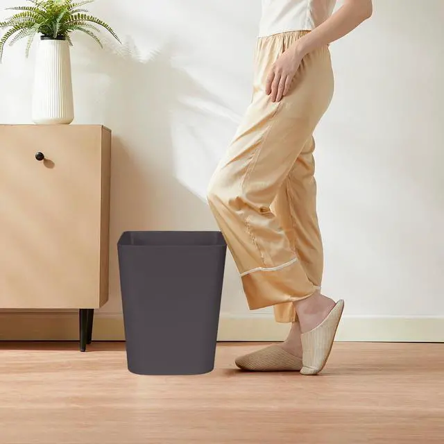 Alt view image 5 of 7 - Small Trash Can - Plastic Waste basketbin - for Office,Home,Bathroom,Kitchen - 1.8 Gallon - Coffee Color