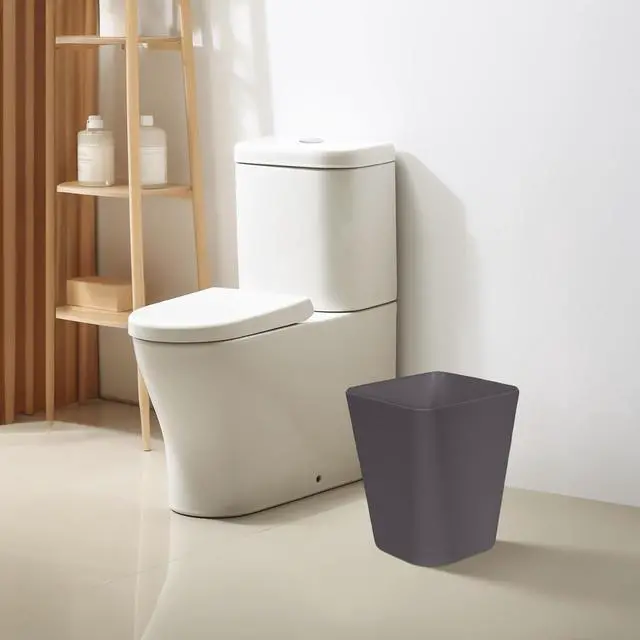 Alt view image 7 of 7 - Small Trash Can - Plastic Waste basketbin - for Office,Home,Bathroom,Kitchen - 1.8 Gallon - Coffee Color