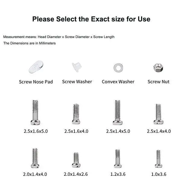Alt view image 3 of 7 - 1100Pcs Eyeglasses Repair Kit, Tiny Sunglasses Screws, Glasses Screws and 5 Pairs Nose Pads with Micro Screwdriver Tweezer for Watch Clock Spectacle Eye Glass Repair