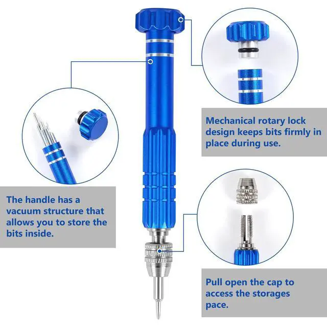 Alt view image 4 of 7 - Eyeglass Repair Kit with 20 Assorted Screws, 5-in-1 Precision Screwdriver (5 bits in 1 Handle), Tweezers Suitable for Various Eyeglass Screw Repairs