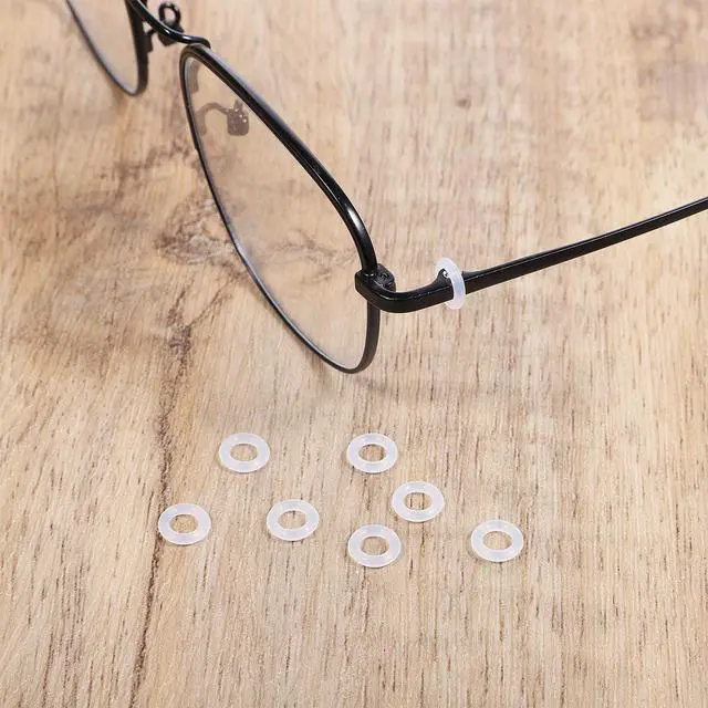 Alt view image 5 of 7 - 60 PCS Eyeglass Hinge Tighteners, Eyeglass Repair Kits and 2 PCS Screwdrivers Silicone Eyeglasses Frame Grips for Loose Temple Arms