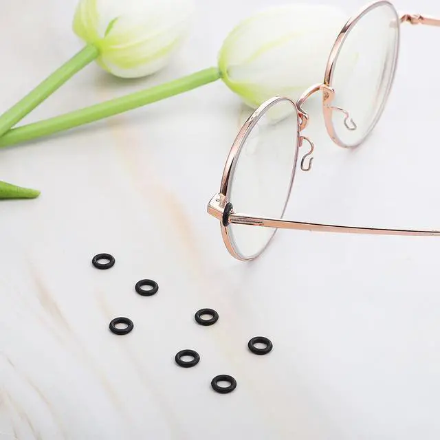 Alt view image 6 of 7 - 60 PCS Eyeglass Hinge Tighteners, Eyeglass Repair Kits and 2 PCS Screwdrivers Silicone Eyeglasses Frame Grips for Loose Temple Arms