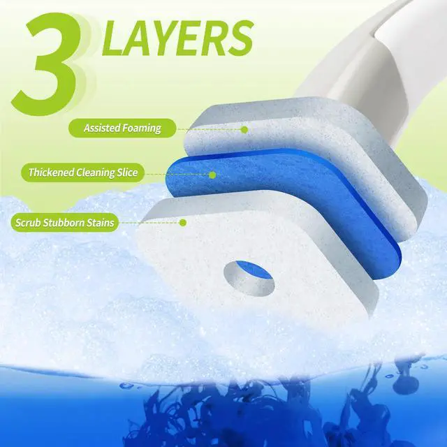 Alt view image 4 of 7 - Toilet Bowl Cleaner Wand Refills Compatible with CLOROX, 21 Count Disposable Toilet Brush Refills, Replacement Heads for Toilet Cleaning System