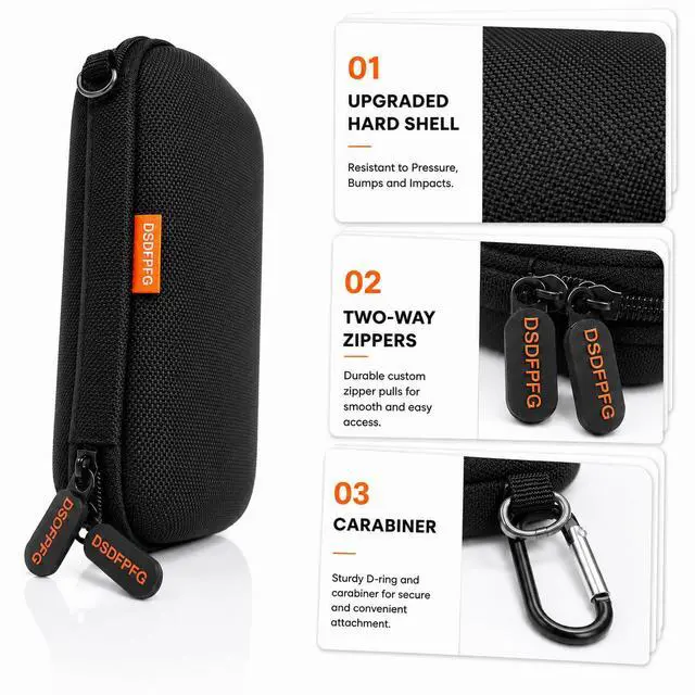 Alt view image 3 of 7 - Small Hard Shell Zipper Case, Universal Protective Electronic Carrying Case