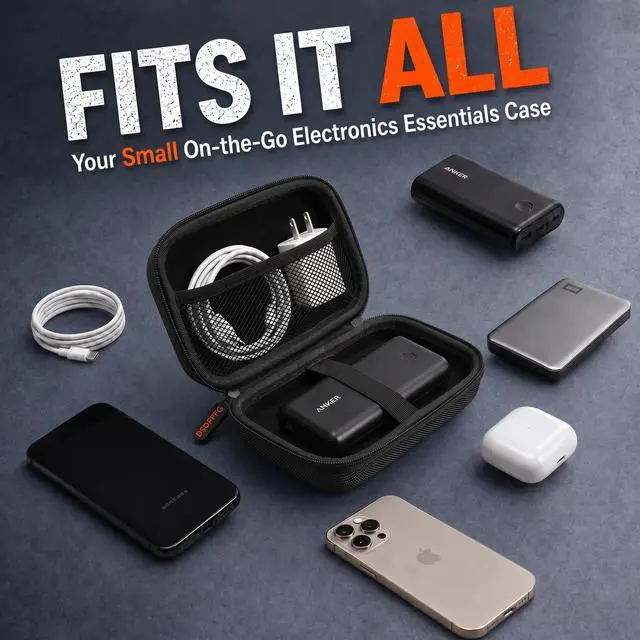 Alt view image 4 of 7 - Small Hard Shell Zipper Case, Universal Protective Electronic Carrying Case