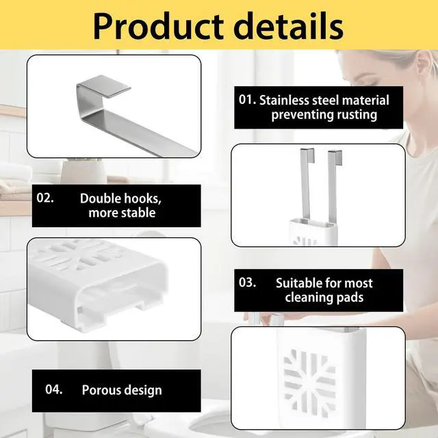 Alt view image 3 of 7 - Toilet Tank Tablet Holder, Versatile Toilet Bowl Hanging Cleaner and Deodorizer Hanger, Prevents Flapper Jams & Residue, Extends Life of Drop-In Cleaner Tablets -1PCS