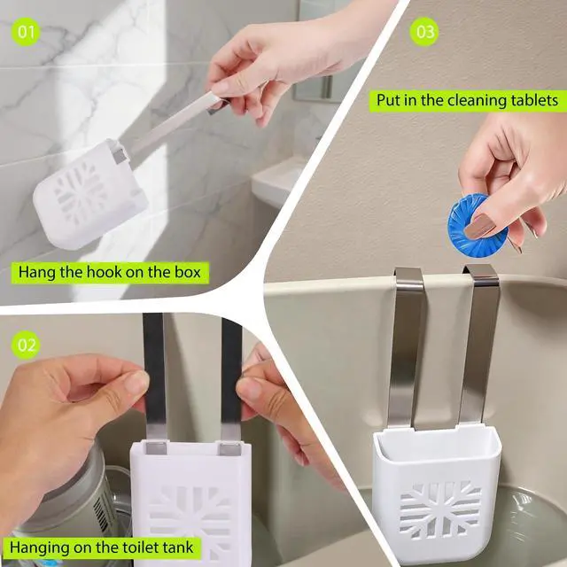 Alt view image 4 of 7 - Toilet Tank Tablet Holder, Versatile Toilet Bowl Hanging Cleaner and Deodorizer Hanger, Prevents Flapper Jams & Residue, Extends Life of Drop-In Cleaner Tablets -1PCS