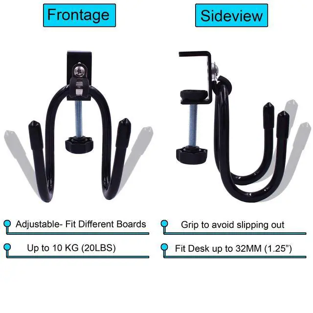 Alt view image 2 of 5 - Desk Mount Clamp-On Bag Holder Hook Backpack Hanger Portable for Backpack, Handbag, Purse, Laptop Bag, Tote Bag, Messenger Bag,Table Desk, Under Counter (20 lb. Capacity) (1)