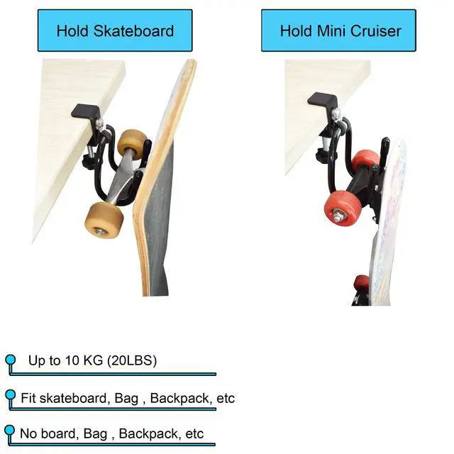 Alt view image 5 of 5 - Desk Mount Clamp-On Bag Holder Hook Backpack Hanger Portable for Backpack, Handbag, Purse, Laptop Bag, Tote Bag, Messenger Bag,Table Desk, Under Counter (20 lb. Capacity) (1)