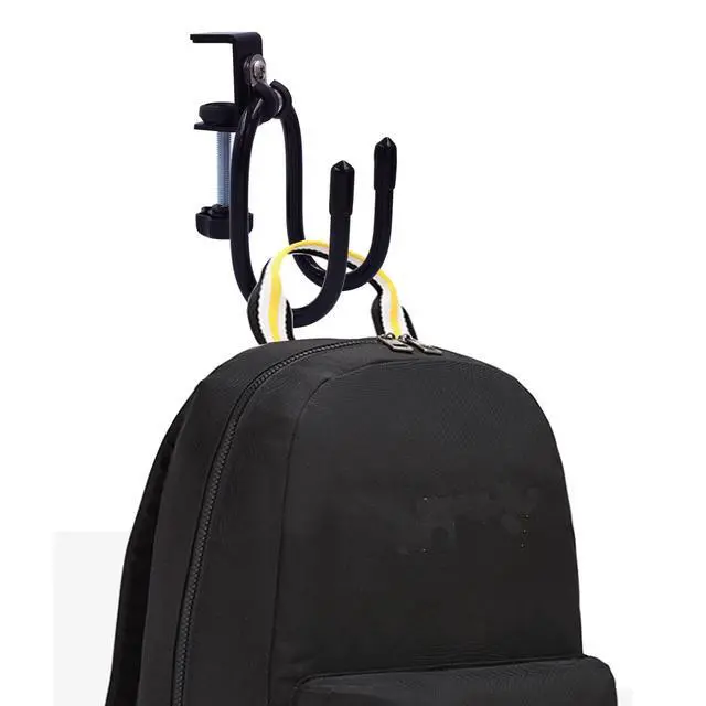 Alt view image 4 of 5 - Desk Mount Clamp-On Bag Holder Hook Backpack Hanger Portable for Backpack, Handbag, Purse, Laptop Bag, Tote Bag, Messenger Bag,Table Desk, Under Counter (20 lb. Capacity) (1)