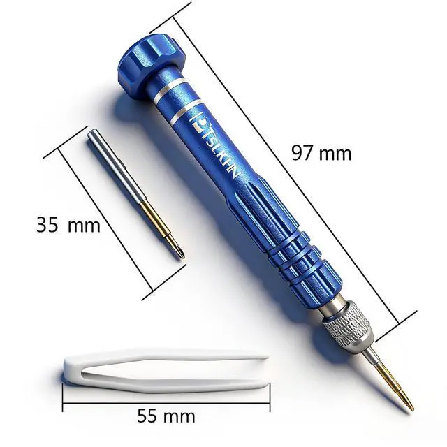 Alt view image 6 of 6 - Eye Glass Repairing Kit, S2 Steel Screwdriver with 15 Types of Screws, Precision Eyeglass Repair Tool Set (Blue 2in1-screws)