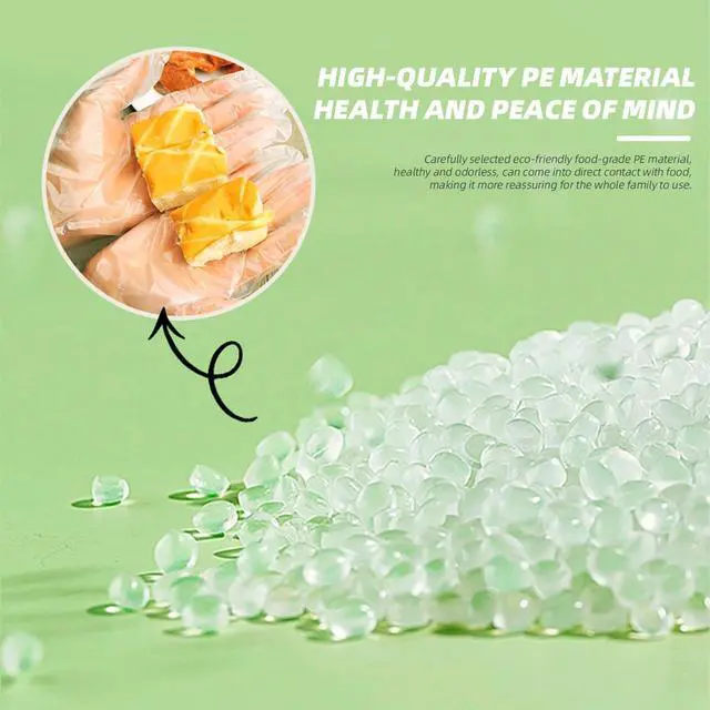 Alt view image 5 of 6 - 200 PCS Disposable Plastic Gloves, Food Grade Clear Gloves for Cooking, Food Handling, Cleaning & Kitchen Use - Textured Grip, One Size Fits All