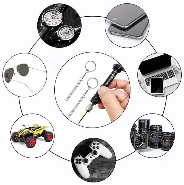 Alt view image 5 of 7 - Eyeglass Repair Kit, 5-in-1 Multifunctional Small Screwdriver, S2 Steel Eyeglass Screwdriver Kit for Eyeglass, Sunglasses, Electronics, Cellphone, Jewelry and More (Black 5in1)