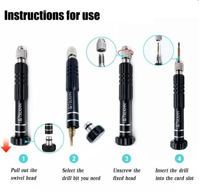 Alt view image 6 of 7 - Eyeglass Repair Kit, 5-in-1 Multifunctional Small Screwdriver, S2 Steel Eyeglass Screwdriver Kit for Eyeglass, Sunglasses, Electronics, Cellphone, Jewelry and More (Black 5in1)