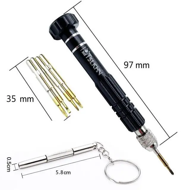 Alt view image 7 of 7 - Eyeglass Repair Kit, 5-in-1 Multifunctional Small Screwdriver, S2 Steel Eyeglass Screwdriver Kit for Eyeglass, Sunglasses, Electronics, Cellphone, Jewelry and More (Black 5in1)