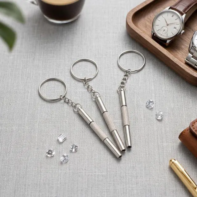 Alt view image 7 of 7 - Eyeglass Screwdriver Repair Kit Precision 3 in 1 Mini Screwdrivers Set, 10 PCS Stainless Steel Mini Portable Screwdrivers for Glasses, Keychain Design for Watch, Jewelry, Flat Head, Phillips, Hex