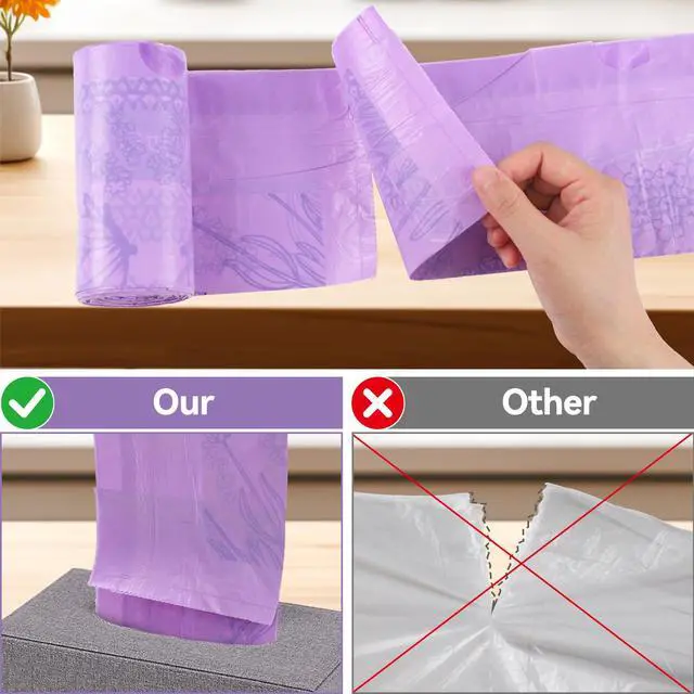 Alt view image 3 of 6 - 4 Gallon Small Trash Bags No-Tearing Drawstring Strong Garbage Bags Lightly Scented Bathroom Trash Bag 31 Count for Home, Office, Kitchen, Outdoor Camping