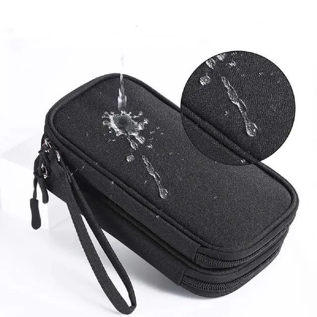 Alt view image 5 of 7 - Electronic Organizer Bag, Waterproof Portable Travel Cable Storage Bag, Multifunctional Cord Storage Case for USB Drive, Dard Drive, Power Bank, Charger, Mouse, USB Cable, Headphones - Black