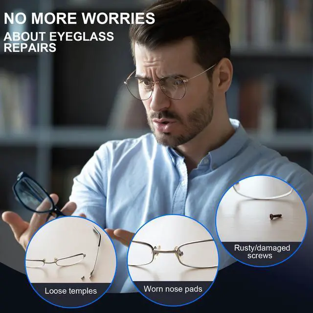 Alt view image 2 of 7 - Glasses Repair Kit, All-in-One Eyeglass Repair Kit with 16 Sizes of Screws, 12 Pairs of Nose Pads & Tweezer, Precision Screwdriver Set for Glasses, Sunglasses, Watches & Small Electronics
