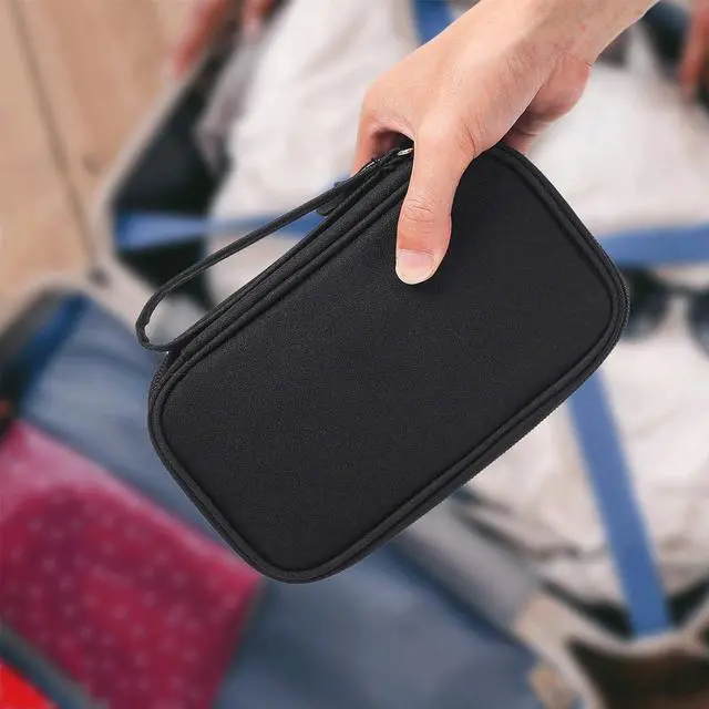 Alt view image 4 of 7 - Electronic Organizer Case, Travel Cable Organizer Pouch Electronic Accessories Carry Case Water Resistant Organizer Pouch Bag for Cable, Cord, Charger, Phone, Power Bank, Earphone (Black)