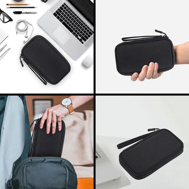 Alt view image 5 of 7 - Electronic Organizer Case, Travel Cable Organizer Pouch Electronic Accessories Carry Case Water Resistant Organizer Pouch Bag for Cable, Cord, Charger, Phone, Power Bank, Earphone (Black)