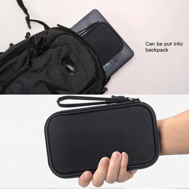 Alt view image 7 of 7 - Electronic Organizer Case, Travel Cable Organizer Pouch Electronic Accessories Carry Case Water Resistant Organizer Pouch Bag for Cable, Cord, Charger, Phone, Power Bank, Earphone (Black)