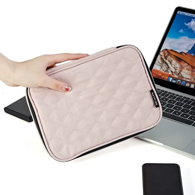 Alt view image 6 of 6 - Portable Travel Cable Organizer Bag, Tech Storage Bag for Cord, Charger, Phone, Earphone, Hard Drive, USB, SD Card and Electronic Accessories, Pink