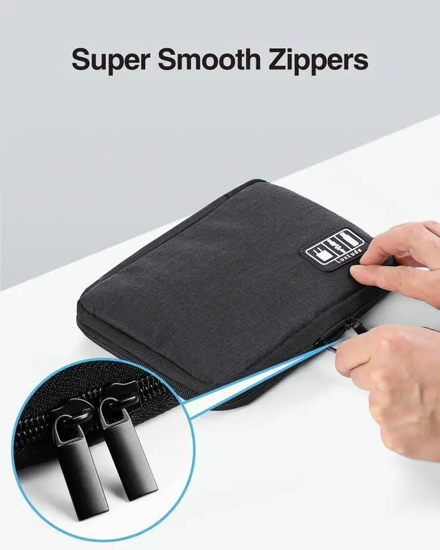 Alt view image 3 of 7 - Travel Cable Organizer Bag, Flat Cord Organizer Case, Travel Essentials for Wire/Cord/Charger/Cable Storage/Tech Accessories/Tech Gifts