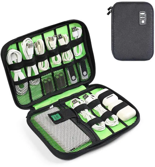 Main image of Travel Cable Organizer Bag, Flat Cord Organizer Case, Travel Essentials for Wire/Cord/Charger/Cable Storage/Tech Accessories/Tech Gifts