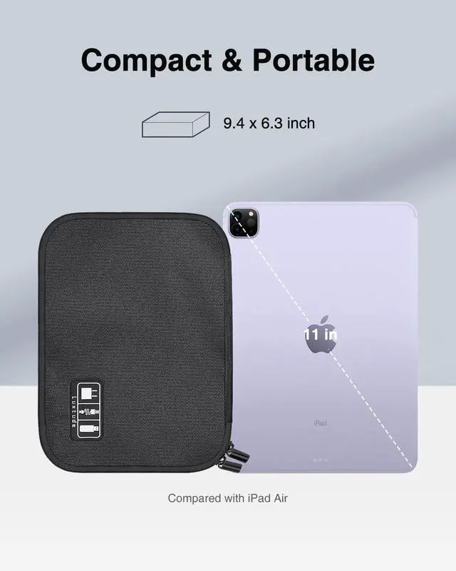 Alt view image 5 of 7 - Travel Cable Organizer Bag, Flat Cord Organizer Case, Travel Essentials for Wire/Cord/Charger/Cable Storage/Tech Accessories/Tech Gifts