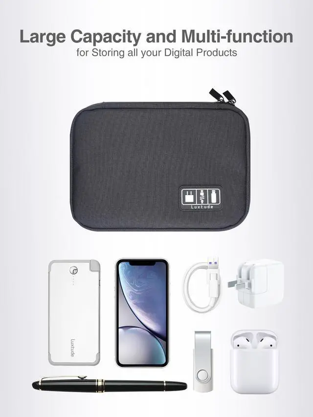 Alt view image 6 of 7 - Travel Cable Organizer Bag, Flat Cord Organizer Case, Travel Essentials for Wire/Cord/Charger/Cable Storage/Tech Accessories/Tech Gifts