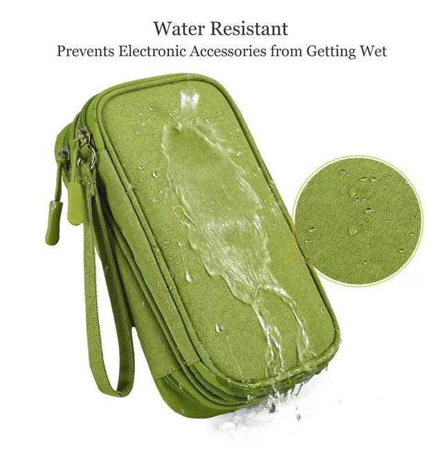 Alt view image 2 of 7 - Electronic Organizer Travel Cable Accessories Bag, Tech Pouch Electronic Organizer Case, Travel Essentials for Cable, Cord, Charger, Phone, SD Card, Power Bank, Earphone (Grass Green,Medium)